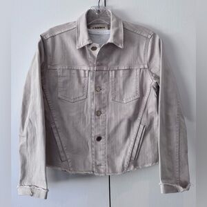 L'AGENCE Light ecru denim Jean Jacket - Small - frayed edges